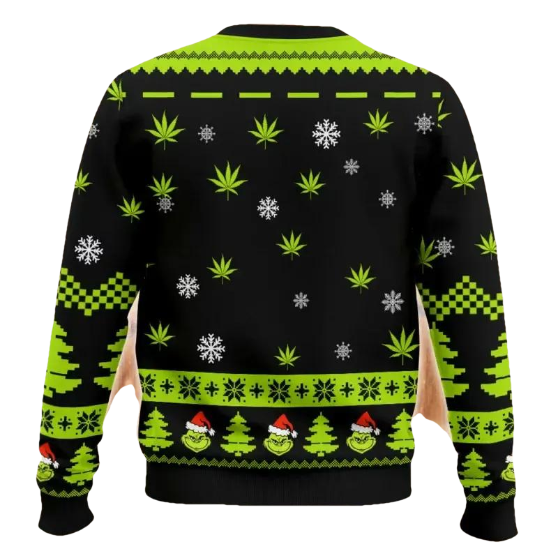 Grinch Weed Which One Of You Grinches Stolen My Lighter Ugly Christmas Sweater, Grinch Holiday Sweater Moonbestprint