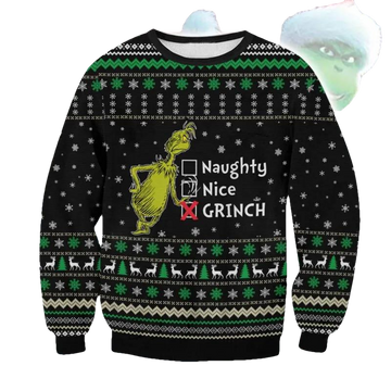 Grinch Ugly Christmas Sweater, Grinch Holiday Sweater Moonbestprint