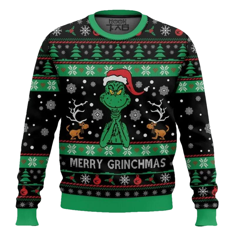 Merry Grinchmas Ugly Sweater Ugly Sweater, Grinch Holiday Sweater Moonbestprint