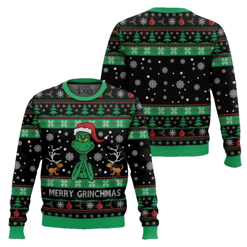 Merry Grinchmas Ugly Sweater Ugly Sweater, Grinch Holiday Sweater Moonbestprint