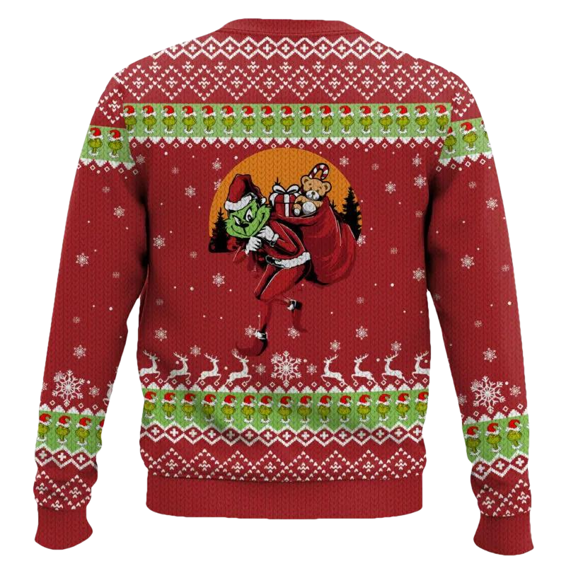 “Wake Me Up When December Ends” Grinch Ugly Christmas Sweater, Grinch Holiday Sweater Moonbestprint