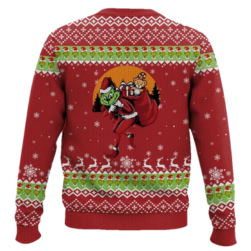 “Wake Me Up When December Ends” Grinch Ugly Christmas Sweater, Grinch Holiday Sweater Moonbestprint