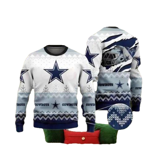 Dallas Cowboys Dream In Heart Dallas Cowboys Ugly Christmas Sweater, NFL Chritsmas Sweater Moonbestprint