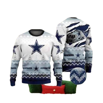 Dallas Cowboys Dream In Heart Dallas Cowboys Ugly Christmas Sweater, NFL Chritsmas Sweater Moonbestprint