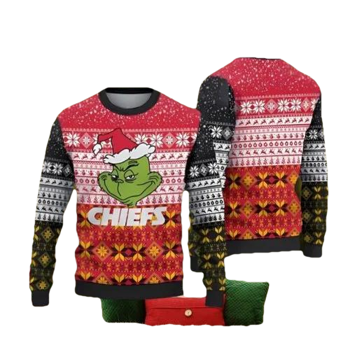 Kansas City Chiefs Christmas Grinch Ugly Christmas Sweater, NFL Chritsmas Sweater Moonbestprint