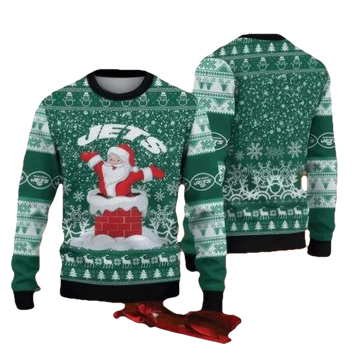 NFL New York Jets Knitted Ugly Christmas Sweater, NFL Chritsmas Sweater Moonbestprint