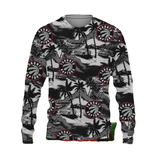 Toronto Raptors Tropical Patterns Ugly Christmas Sweater, NBA Chritsmas Sweater Moonbestprint