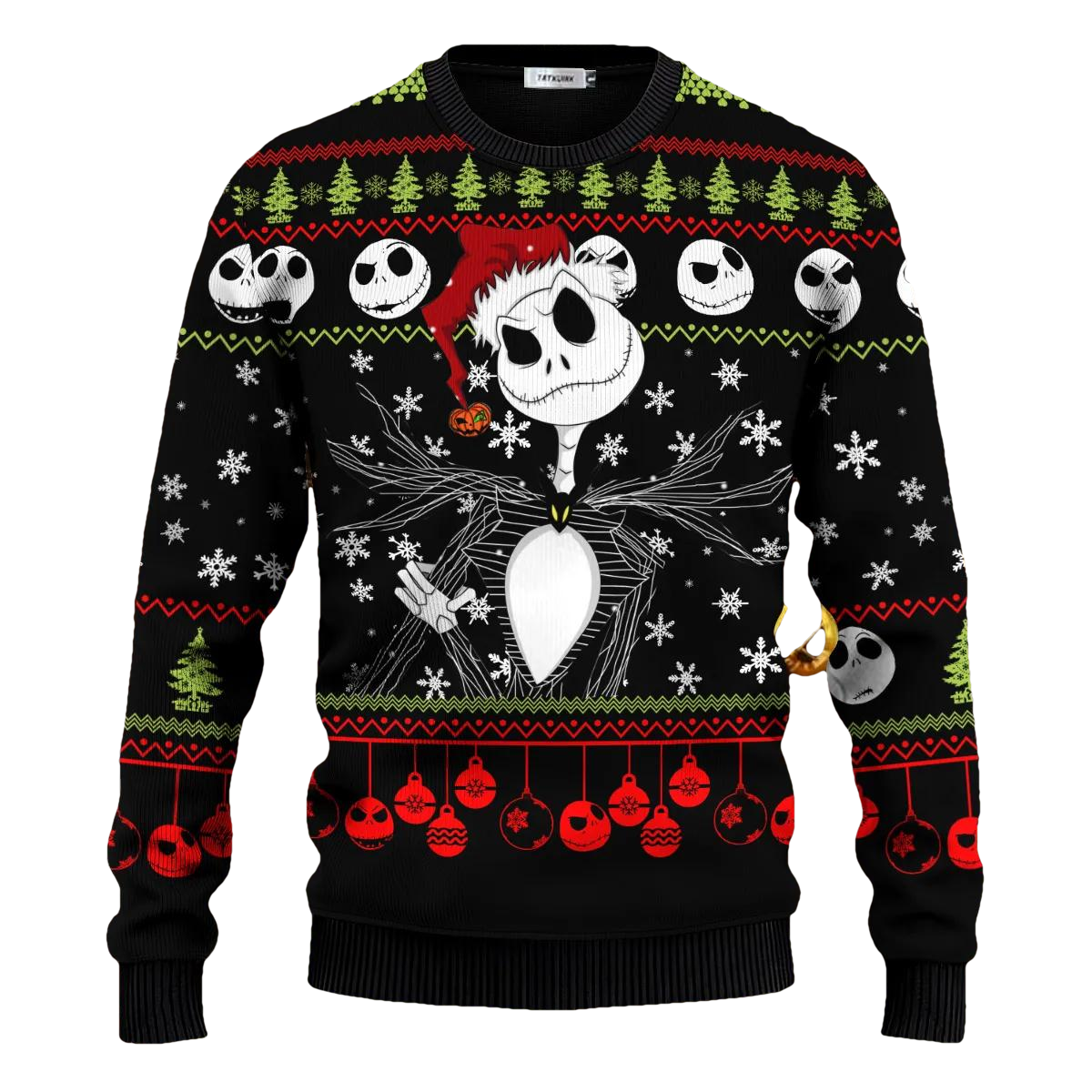 The Nightmare Before Christmas Jack Skellington Ugly Christmas Sweater, Skeleton Sweater Moonbestprint