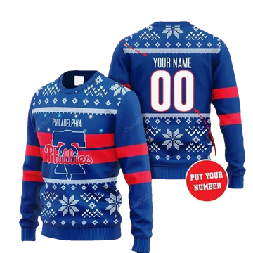 Philadelphia Phillies Custom Ugly Christmas Sweater, MLB Christmas Sweater Moonbestprint