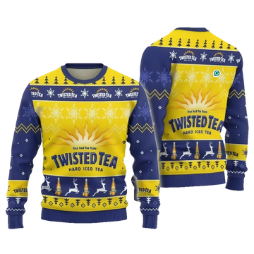 Yellow Twisted Tea Ugly Christmas Sweater - Moonbestprint