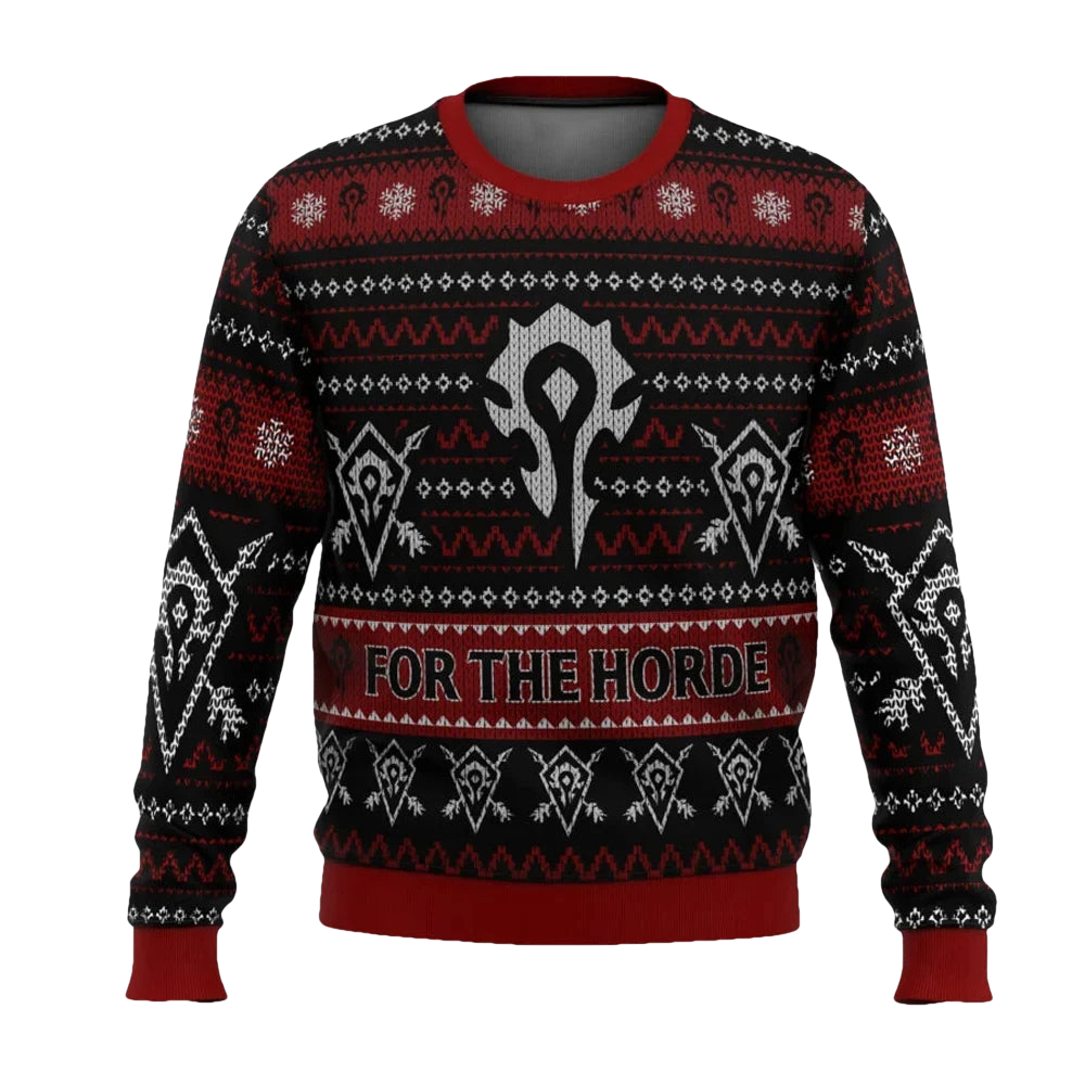 World Of Warcraft For The Horde Ugly Christmas Sweater - Moonbestprint