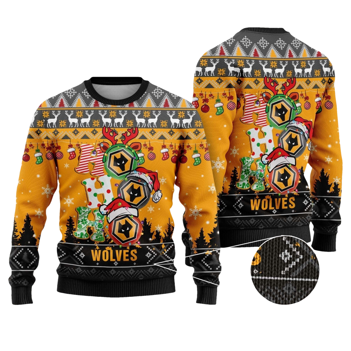 Wolverhampton Wanderers Ho Ho Ho Ugly Christmas Sweater - Moonbestprint