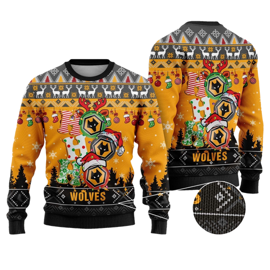 Wolverhampton Wanderers Ho Ho Ho Ugly Christmas Sweater - Moonbestprint
