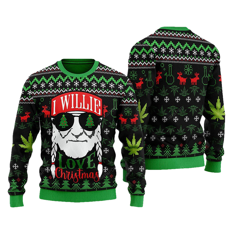 Willie Nelson Ugly Christmas Sweater - Moonbestprint