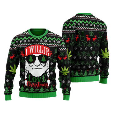 Willie Nelson Ugly Christmas Sweater - Moonbestprint