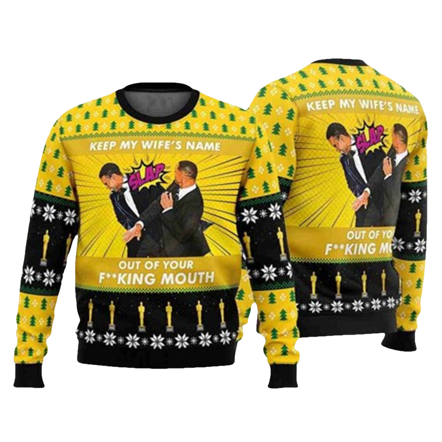 Will Smith Slap Meme Ugly Christmas Sweater - Moonbestprint