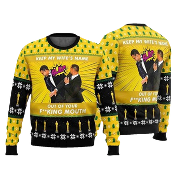 Will Smith Slap Meme Ugly Christmas Sweater - Moonbestprint