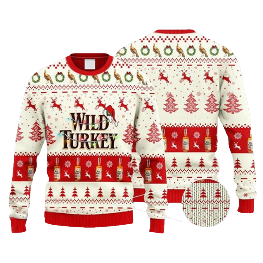 Wild Turkey WhiskeyUgly Christmas Sweater - Moonbestprint