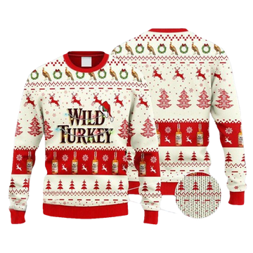 Wild Turkey WhiskeyUgly Christmas Sweater - Moonbestprint