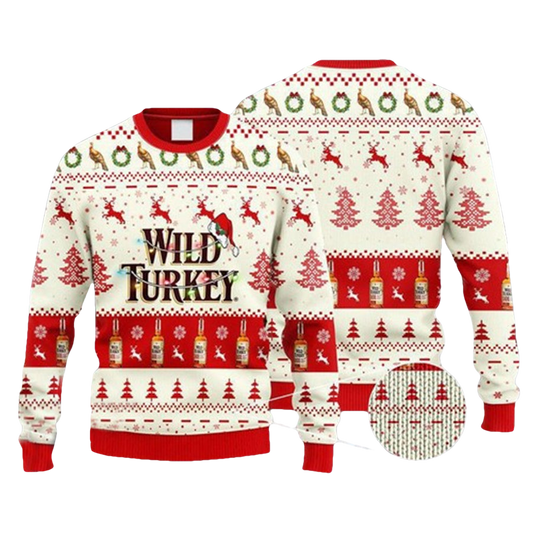 Wild Turkey WhiskeyUgly Christmas Sweater - Moonbestprint