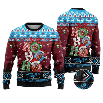 West Ham United Ho Ho Ho Ugly Christmas Sweater - Moonbestprint