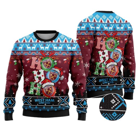 West Ham United Ho Ho Ho Ugly Christmas Sweater - Moonbestprint