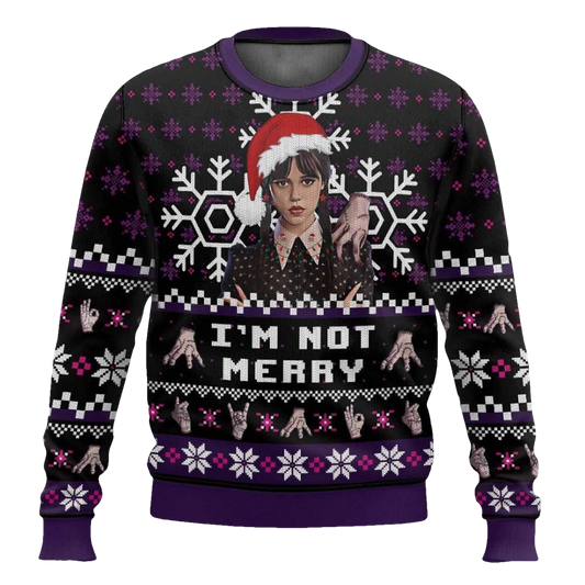 Wednesday Addams Im Not Merry Ugly Christmas Sweater - Moonbestprint