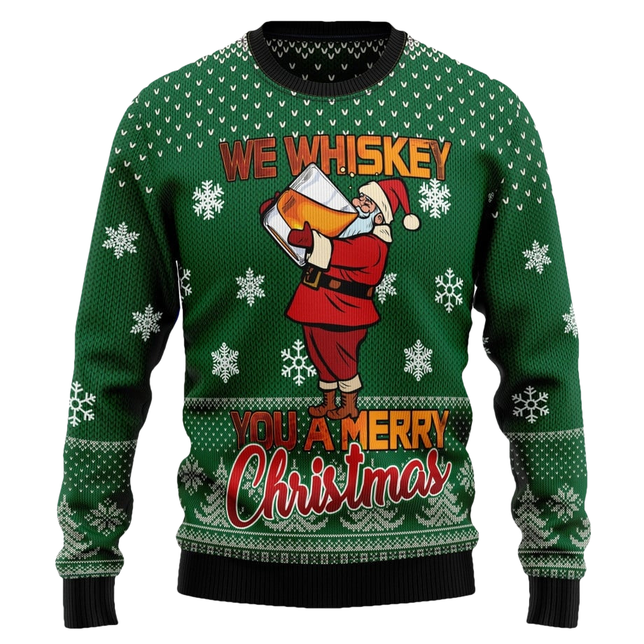 We Whiskey You A Merry Christmas Ugly Sweater - Moonbestprint