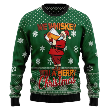 We Whiskey You A Merry Christmas Ugly Sweater - Moonbestprint