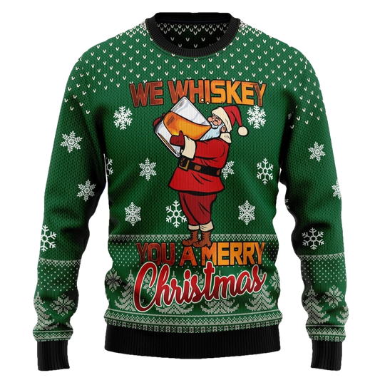 We Whiskey You A Merry Christmas Ugly Sweater - Moonbestprint