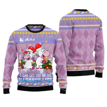 Unicorn Naughty List Ugly Christmas Sweater - Moonbestprint