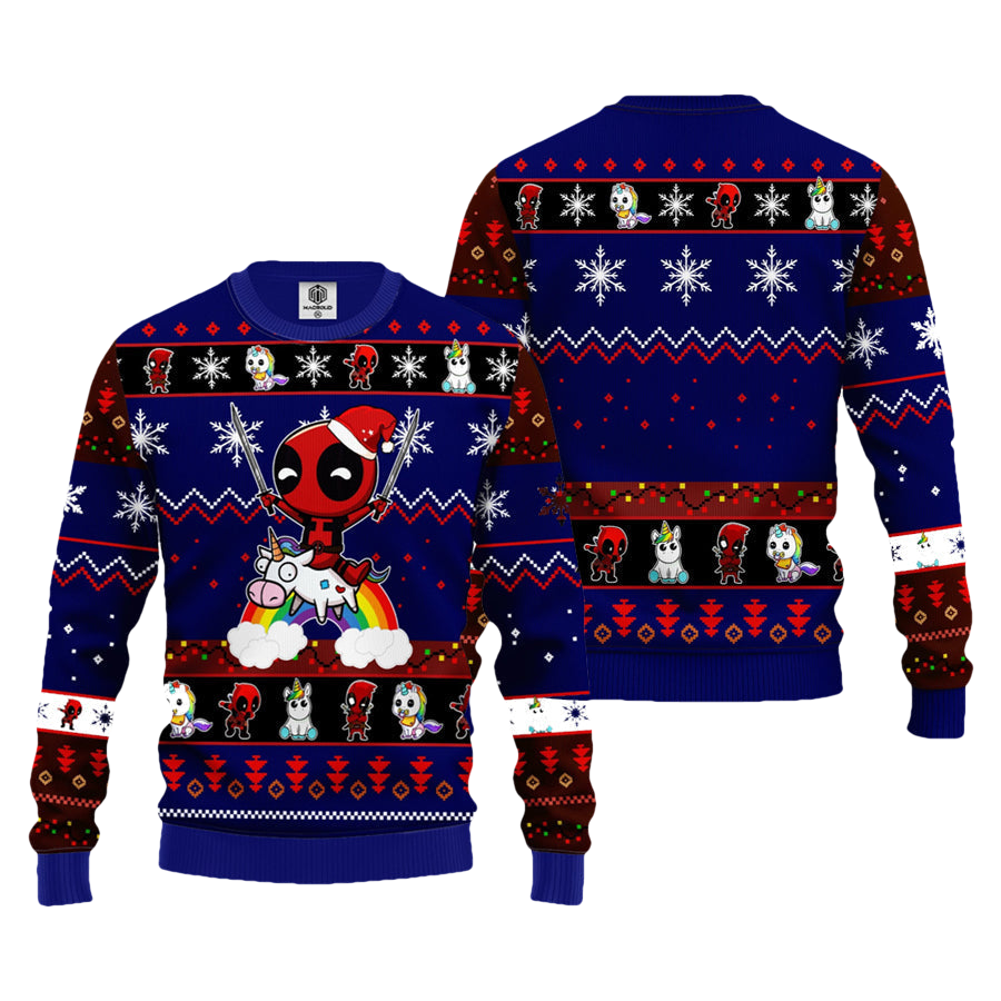 Unicorn Deadpool Ugly Christmas Sweater - Moonbestprint