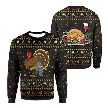 Turkey Thanksgiving Ugly Christmas Sweater - Moonbestprint