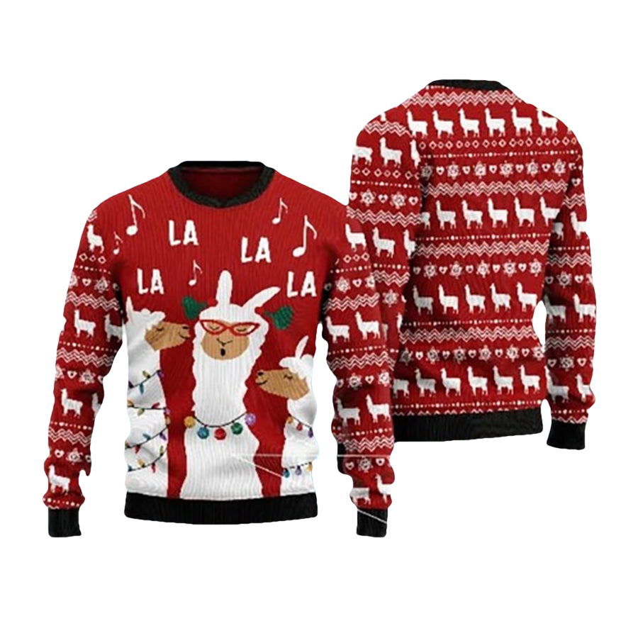Three Llamas Singing Ugly Christmas Sweater - Moonbestprint