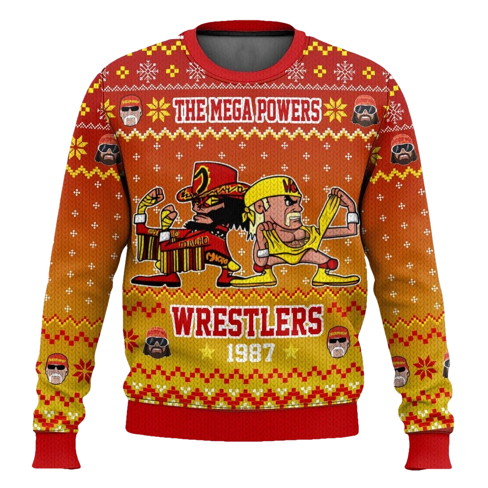 The Mega Powers Wrestlers Macho Man and Hulk Hogan Ugly Christmas Sweater - Moonbestprint