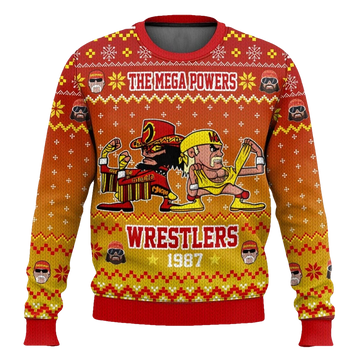 The Mega Powers Wrestlers Macho Man and Hulk Hogan Ugly Christmas Sweater - Moonbestprint