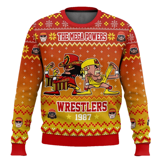 The Mega Powers Wrestlers Macho Man and Hulk Hogan Ugly Christmas Sweater - Moonbestprint
