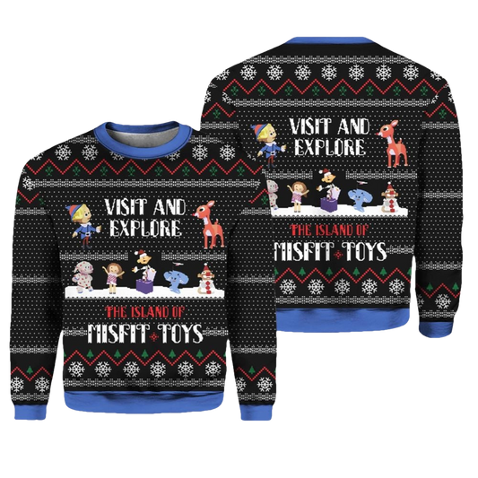 The Island of Misfit Toys Rudolph Ugly Christmas Sweater - Moonbestprint