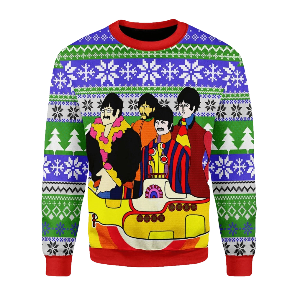 The Beatles Hippie Ugly Christmas Sweater - Moonbestprint