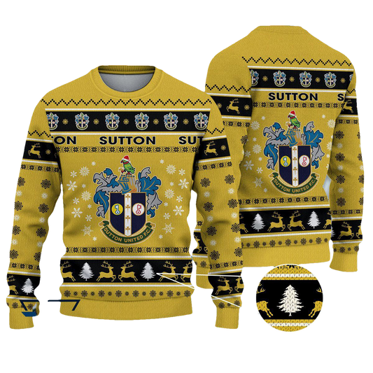 Sutton United Christmas Ugly Sweater - Moonbestprint