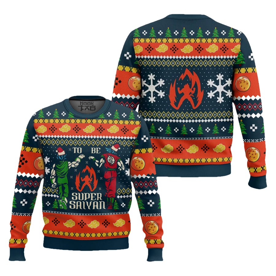 Super Saiyan Dragon Ball Ugly Christmas Sweater - Moonbestprint
