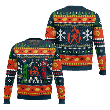 Super Saiyan Dragon Ball Ugly Christmas Sweater - Moonbestprint