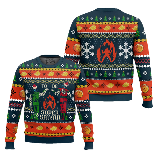 Super Saiyan Dragon Ball Ugly Christmas Sweater - Moonbestprint
