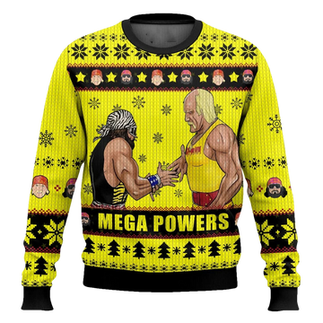 Super Power Wrestlers Macho Man and Hulk Hogan Ugly Christmas Sweater - Moonbestprint