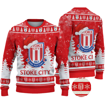 Stoke City Ugly Christmas Sweater Jumper - Moonbestprint