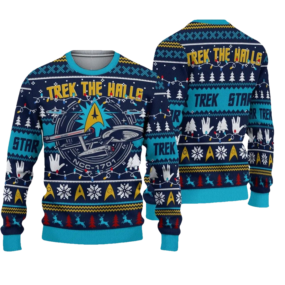 Star Trek the Halls Ugly Christmas Sweater - Moonbestprint