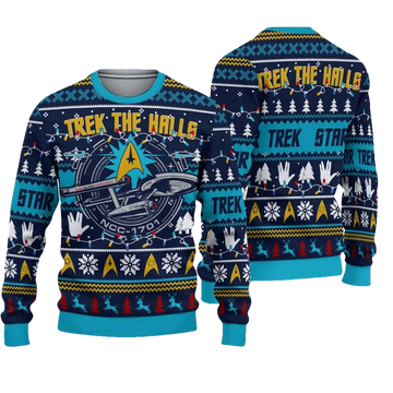 Star Trek the Halls Ugly Christmas Sweater - Moonbestprint
