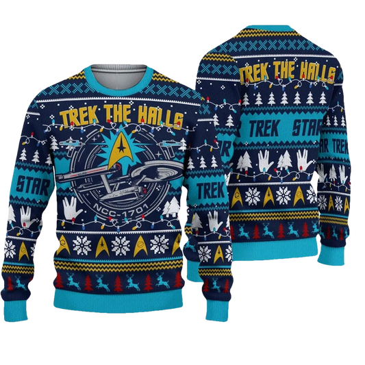Star Trek the Halls Ugly Christmas Sweater - Moonbestprint