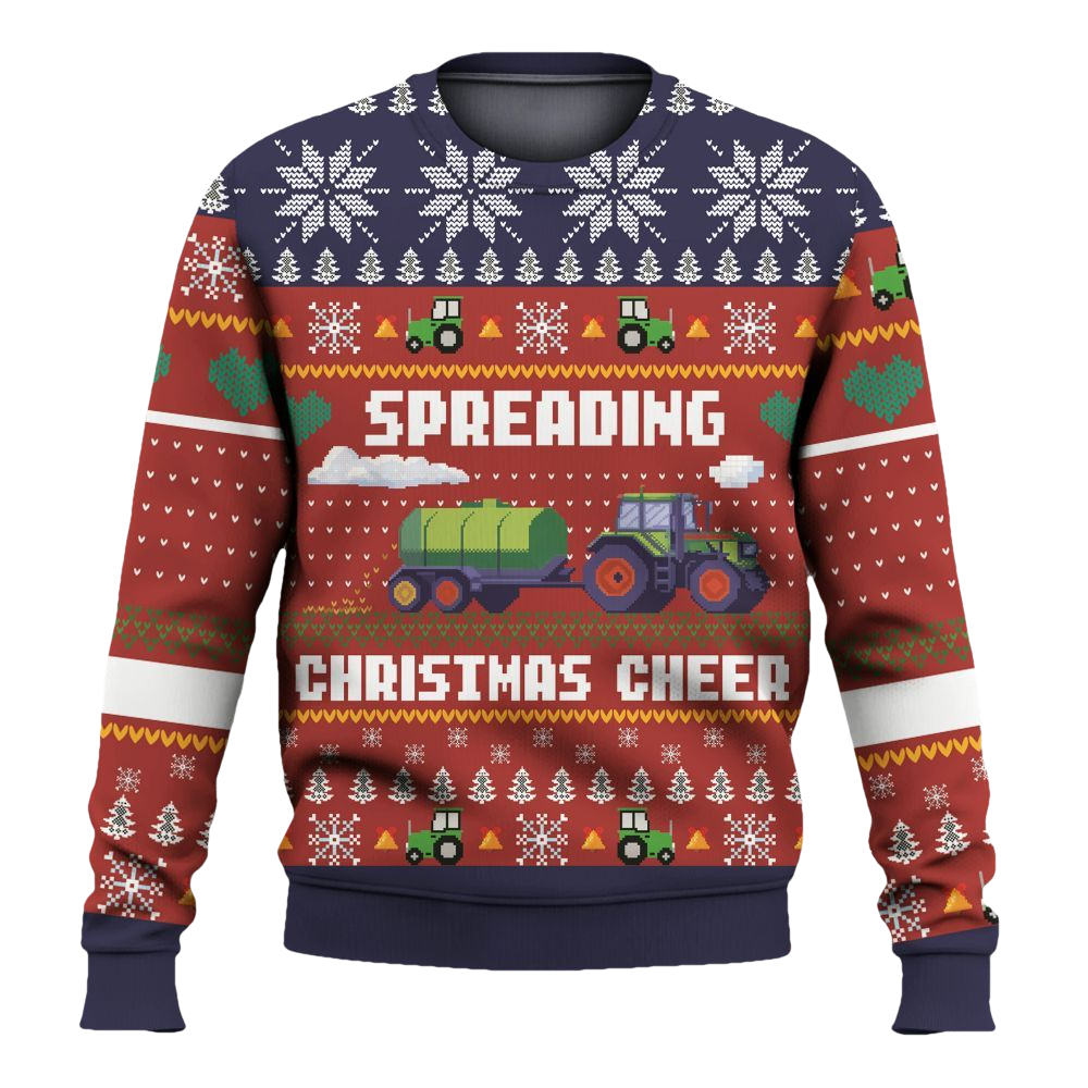 Spreading Christmas Cheer Tractor Ugly Sweater - Moonbestprint