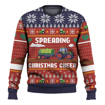 Spreading Christmas Cheer Tractor Ugly Sweater - Moonbestprint